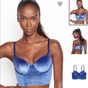 blue velvet sparkle bra